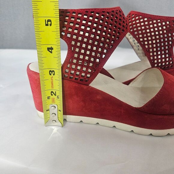 Gabor Womens 5.5 Wedge Sandals Velvety Suede Platform Comfort Shoes - Picture 9 of 10